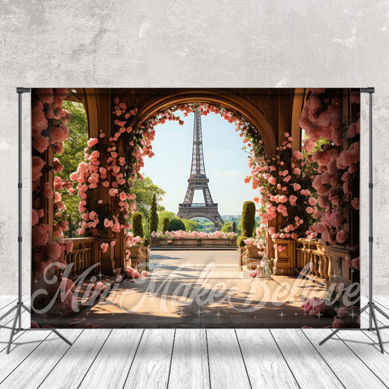 Aperturee - Floral Tower Arched Corridor Photo Spring Backdrop