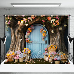 Aperturee - Floral Tree House Photo Birthday Cake Smash Backdrop