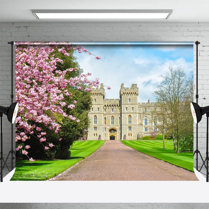 Aperturee - Floral Trees Windsor Castle Spring Photo Backdrop