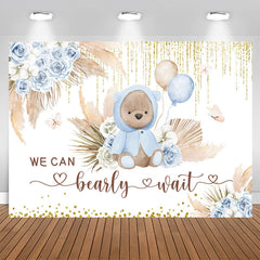 Aperturee - Floral We Can Bearly Wait Teddy Baby Shower Backdrop