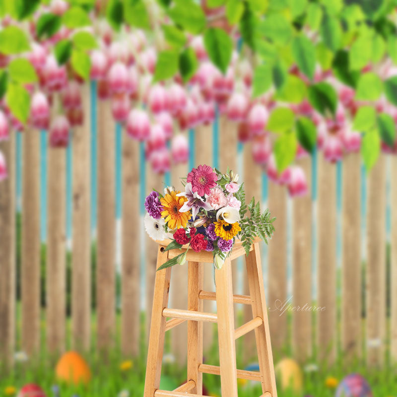 Aperturee - Floral Wooden Fence Weed Photography Sweep Backdrop