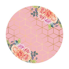 Aperturee - Flower And Pink Circle Happy Birthday Backdrop