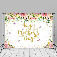 Aperturee - Flower Butterfly Gold Spot Mothers Day Backdrop