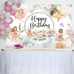 Aperturee - Flower Fairy Fairyland Birthday Backdrop For Gril