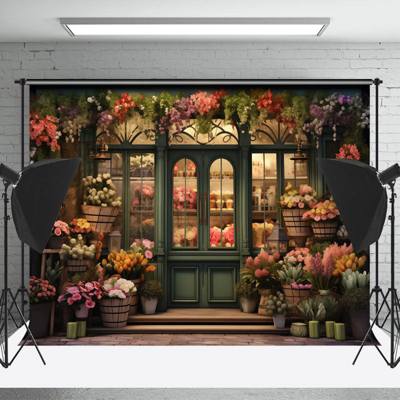 Aperturee - Flower Shop Store Plants Window Spring Backdrop