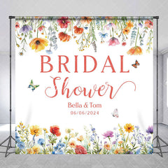 Aperturee - Flowers Butterfly Custom Bridal Shower Backdrop