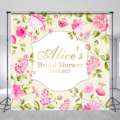 Aperturee - Flowers Light Green Custom Bridal Shower Backdrop