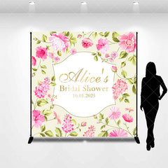 Aperturee - Flowers Light Green Custom Bridal Shower Backdrop