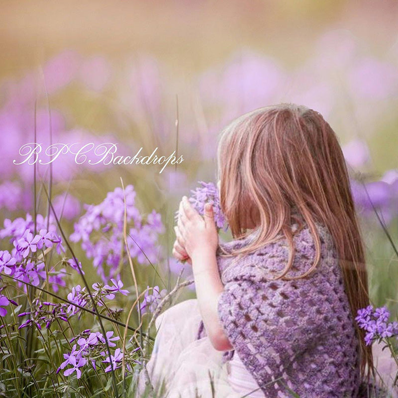 Aperturee - Flowers Sunset Purple Flowers Photography Backdrop