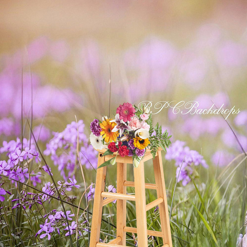 Aperturee - Flowers Sunset Purple Flowers Photography Backdrop