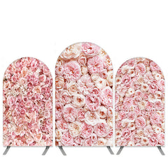 Aperturee Flowers Theme Pink Arch Backdrop Kit for Birthday