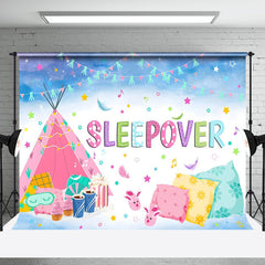 Aperturee - Foggy Tent Pillows Girls Sleepover Party Backdrop