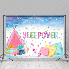 Aperturee - Foggy Tent Pillows Girls Sleepover Party Backdrop