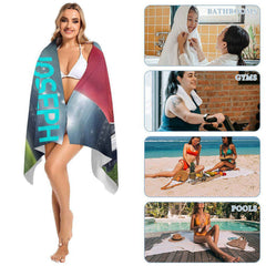 Aperturee - Football Arena Theme Boy Gift Custom Beach Towel