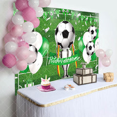 Aperturee - Football Field Balloons Sports Birthday Backdrop