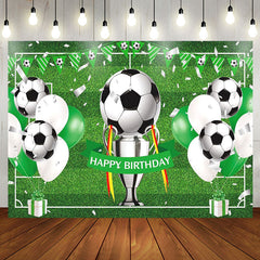 Aperturee - Football Field Balloons Sports Birthday Backdrop