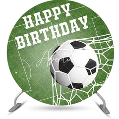 Aperturee - Football Field Goal Round Boy Happy Birthday Bakcrop