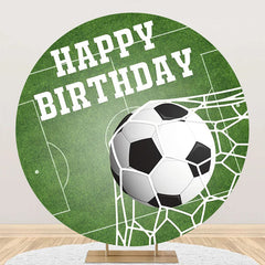 Aperturee - Football Field Goal Round Boy Happy Birthday Bakcrop