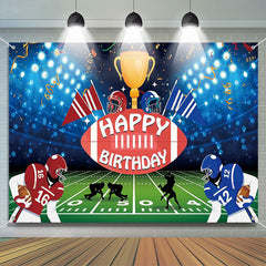 Aperturee - Football Field Player Trophy Sport Birthday Backdrop