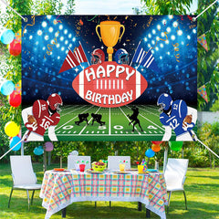 Aperturee - Football Field Player Trophy Sport Birthday Backdrop