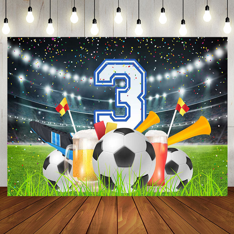 Aperturee - Football Field Stands Cheers 3rd Birthday Backdrop