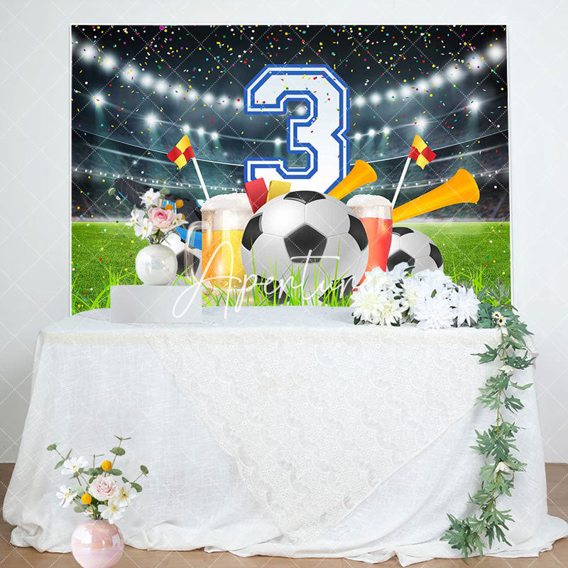 Aperturee - Football Field Stands Cheers 3rd Birthday Backdrop