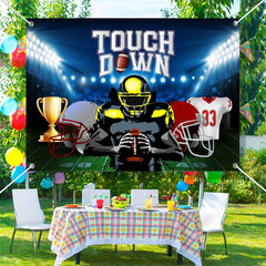 Aperturee - Football Field Strong Player Touch Down Backdrop