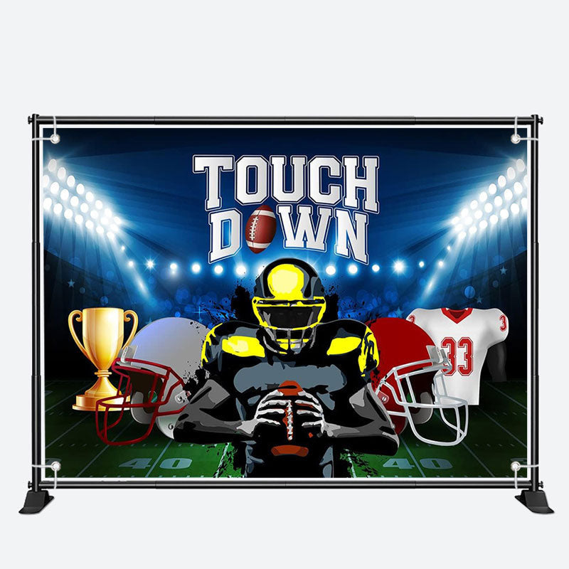 Aperturee - Football Field Strong Player Touch Down Backdrop