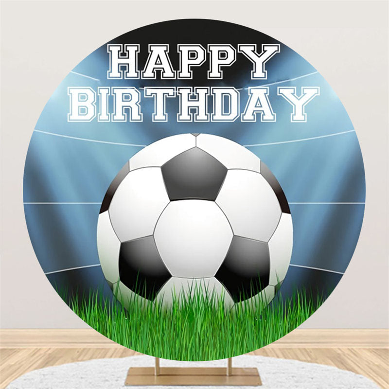 Aperturee Football Game Circle Happy Birthday Backdrop For Boy