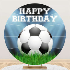 Aperturee Football Game Circle Happy Birthday Backdrop For Boy