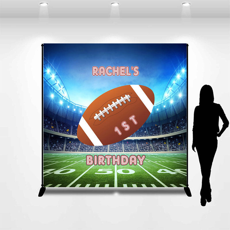 Aperturee - Football Large Court Custom 1st Birthday Backdrop