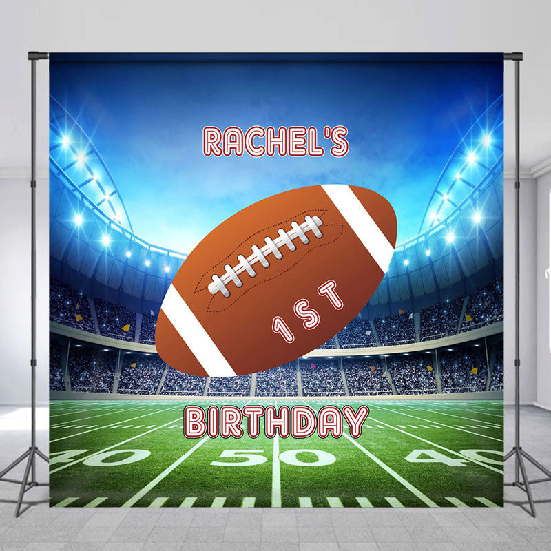 Aperturee - Football Large Court Custom 1st Birthday Backdrop