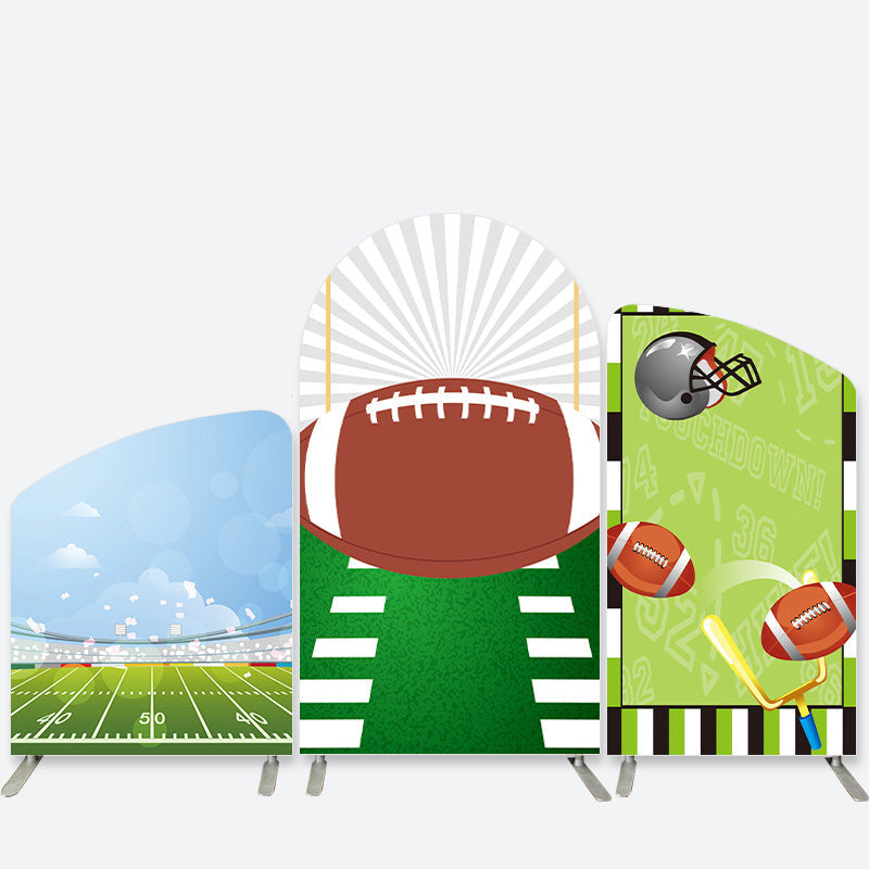 Aperturee Football Theme Green Arch Backdrop Kit For Birthday