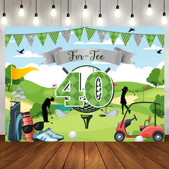 Aperturee - For Tee Golf Sports Grass Sky 40th Birthday Backdrop