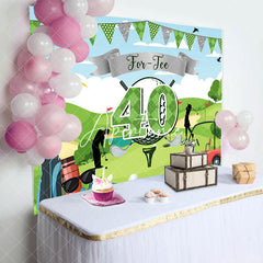 Aperturee - For Tee Golf Sports Grass Sky 40th Birthday Backdrop