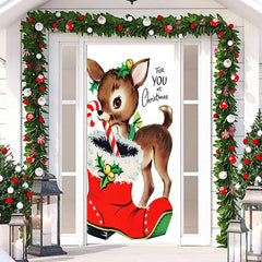 Aperturee - For You At Christmas Elk Red Boot Door Cover Decor