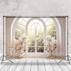 Aperturee - Forest Outside White Window Spring Photo Backdrop