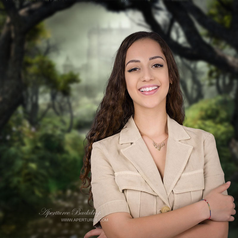 Aperturee - Forest Scenery Castle Tree Fantastic Photo Backdrop