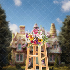 Aperturee - Forest Sky Candy House Scenery Cake Smash Backdrop