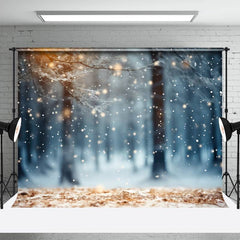 Aperturee - Forest Snow Winter Bokeh Backdrop For Photo Studio