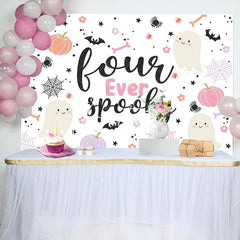 Aperturee - Fourever Spooky Cute Boo Halloween Birthday Backdrop