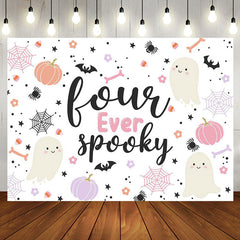 Aperturee - Fourever Spooky Cute Boo Halloween Birthday Backdrop