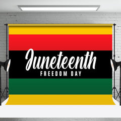 Aperturee - Freedom Day Stripe Happy Juneteenth Party Backdrop