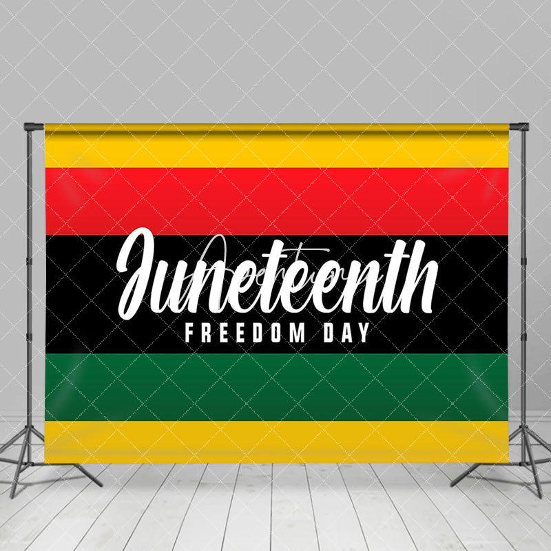 Aperturee - Freedom Day Stripe Happy Juneteenth Party Backdrop