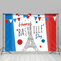 Aperturee - French Flag Eiffel Tower Happy Bastille Day Backdrop