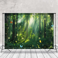 Aperturee - Fresh Green Butterfly Spring Photo Forest Backdrop