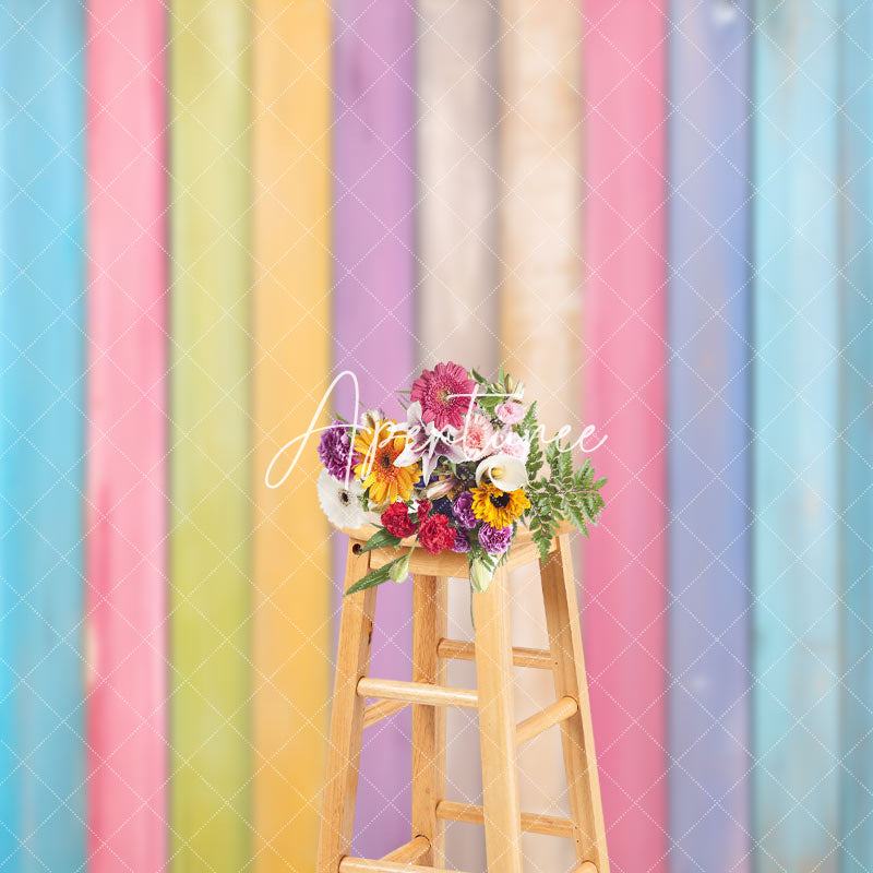 Aperturee - Fresh Macaron Color Brick Wall Photoshoot Backdrop