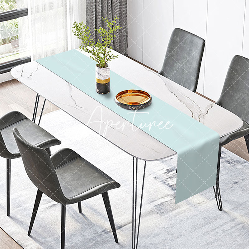 Aperturee - Fresh Mint Green Solid Table Runner For Dining Room