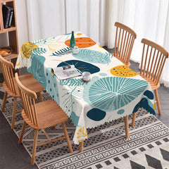 Aperturee - Fresh Natural Spring Leaves Dot Rectangle Tablecloth