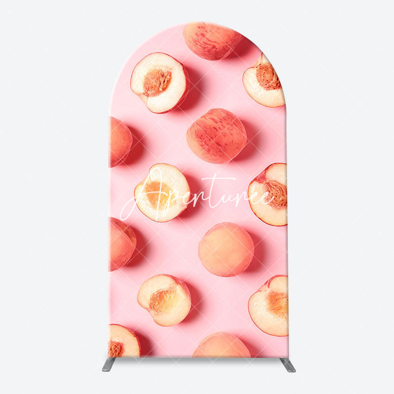 Aperturee - Fresh Peaches Patterns Birthday Arch Backdrop Kit